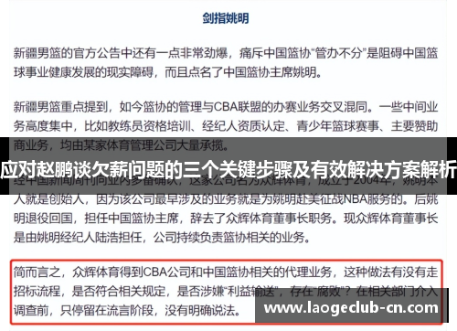应对赵鹏谈欠薪问题的三个关键步骤及有效解决方案解析