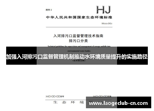 加强入河排污口监督管理机制推动水环境质量提升的实施路径
