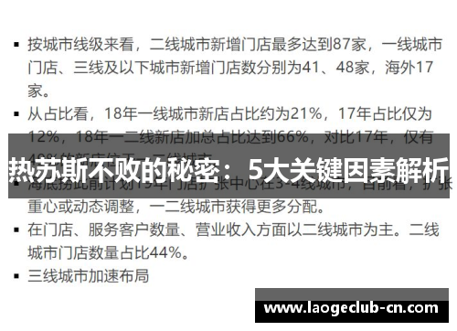 热苏斯不败的秘密：5大关键因素解析